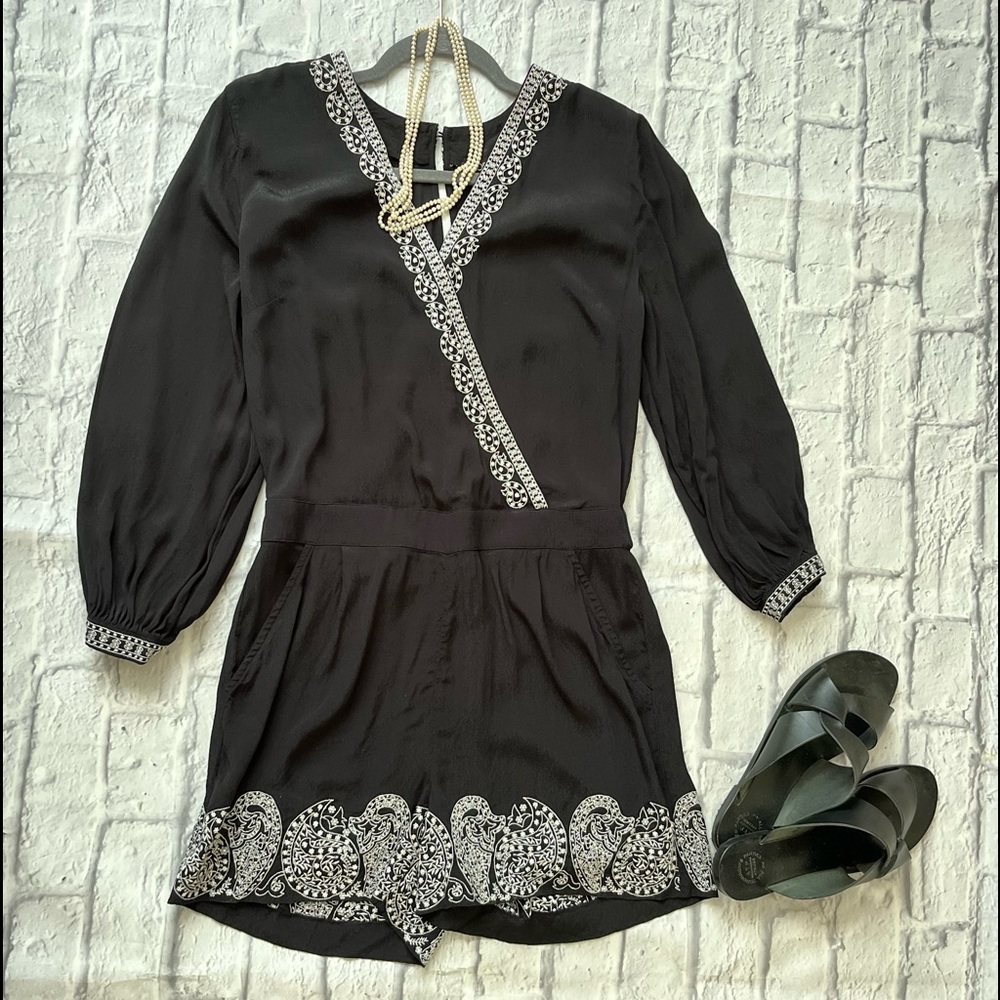 LOFT Romper with Embroidered Detail